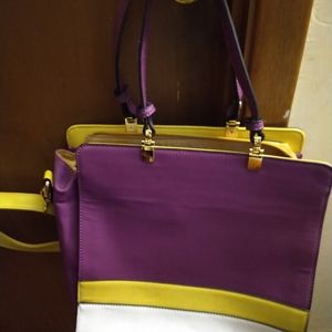 Purple and gold handbag